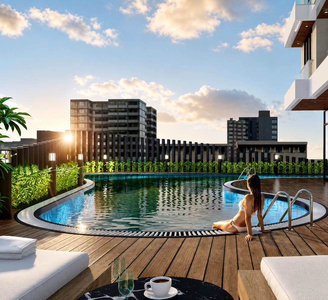 Swimming pool at Sonam Mira Crest Indradhanush, Mira Road East
