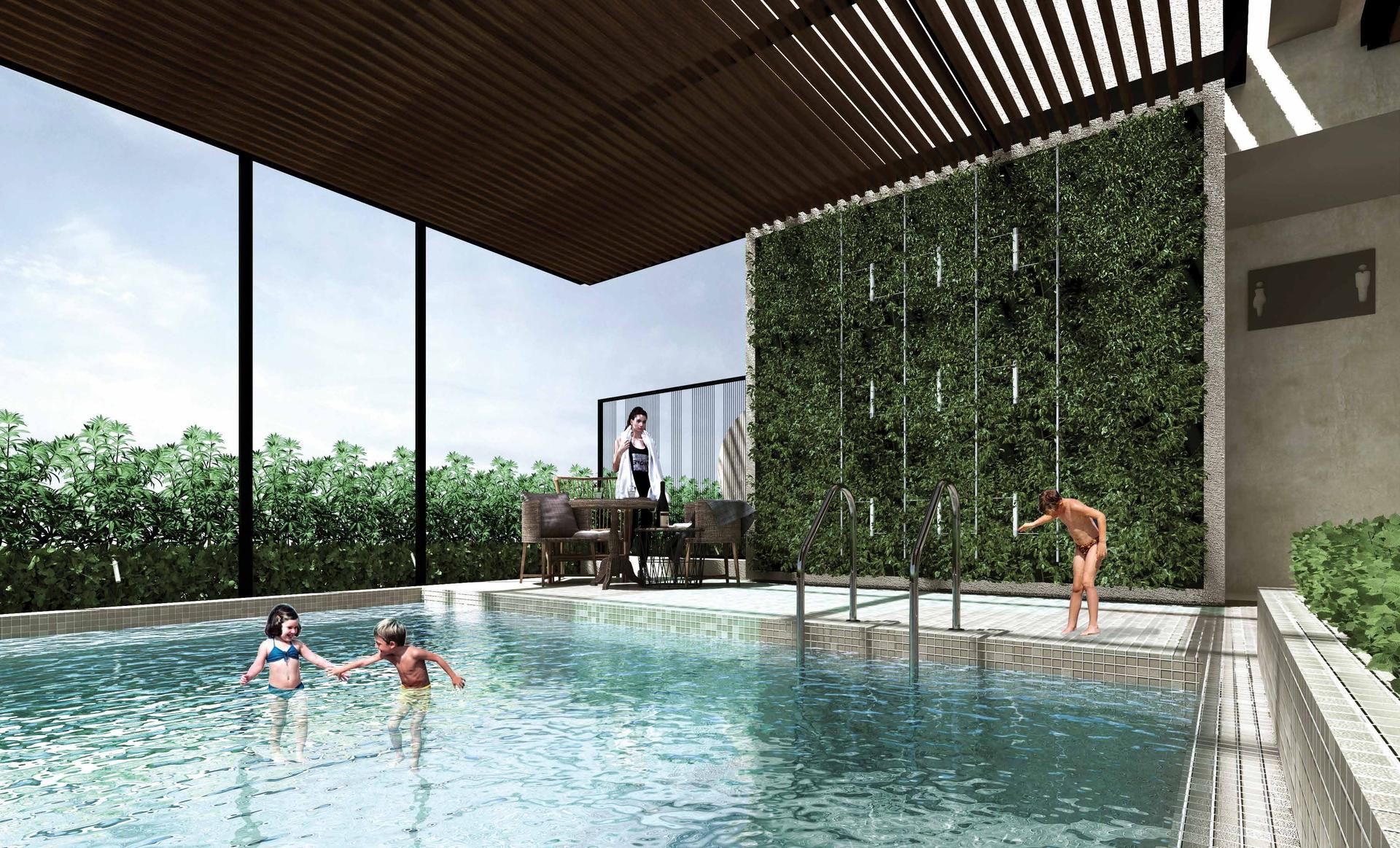 Swimming pool at Kanakia Beverly Heights, Bhayandar East