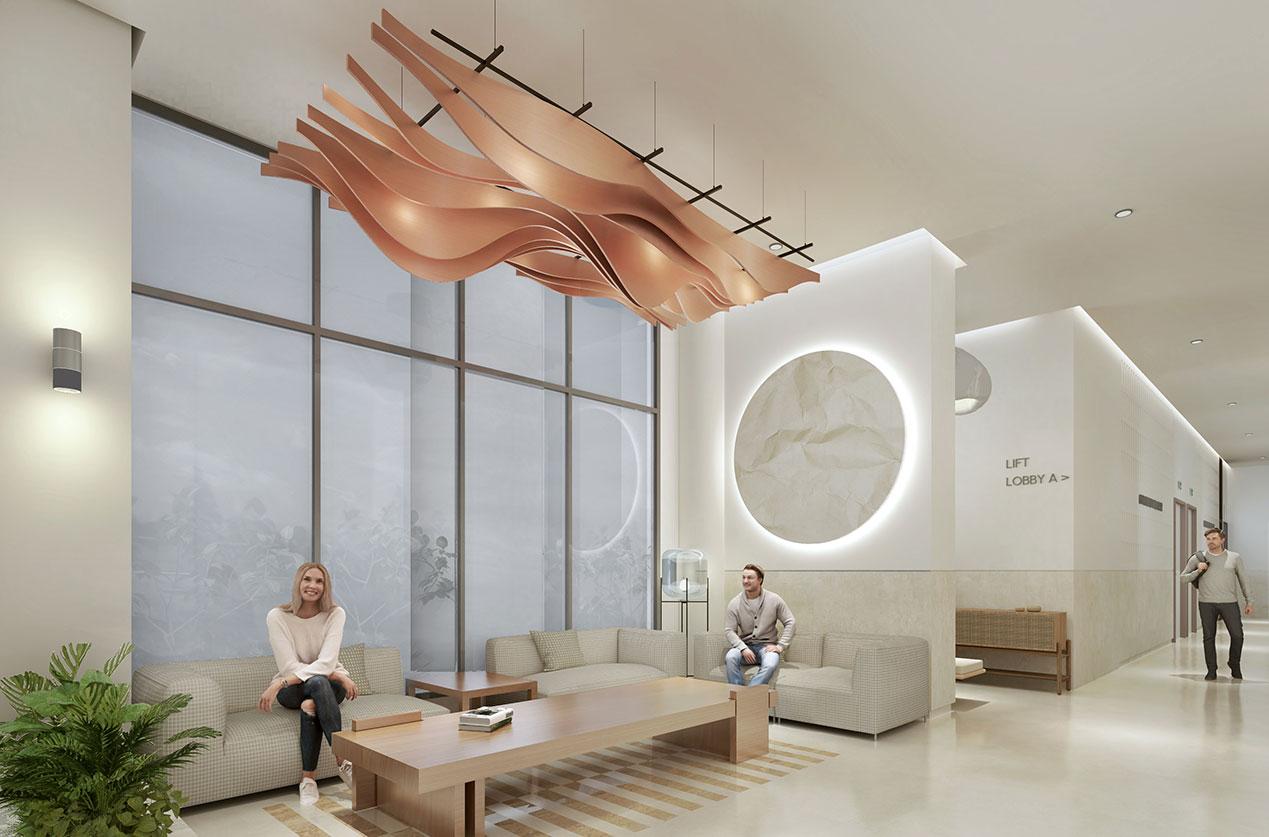 Grand entrance lobby at Kanakia Beverly Heights, Bhayandar East