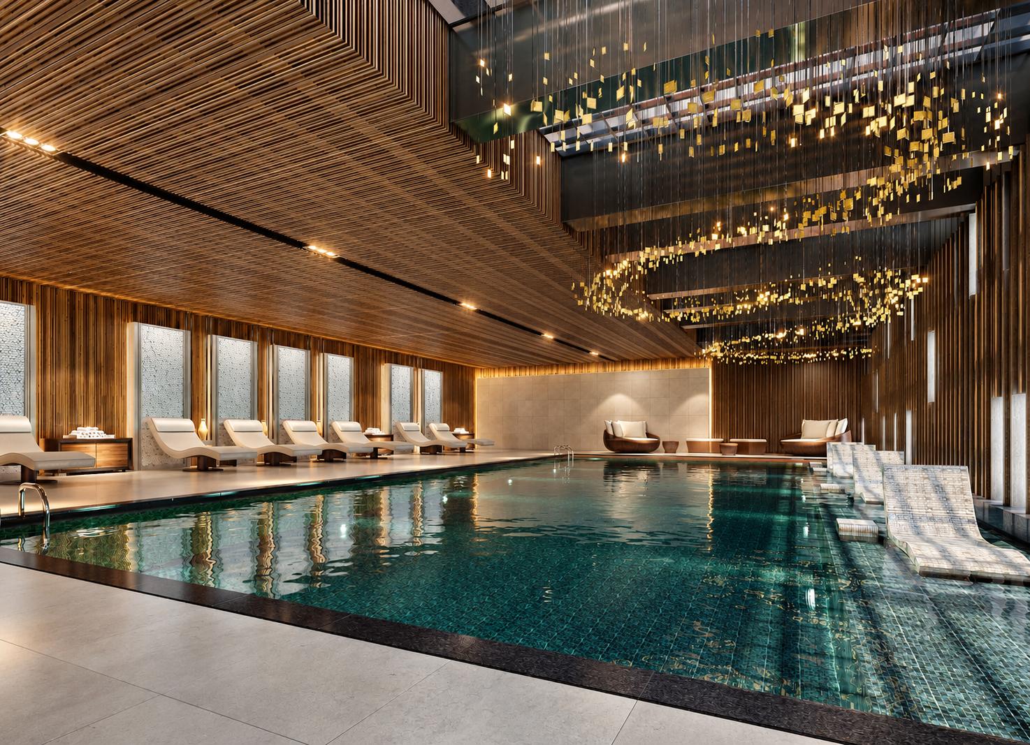Swimming pool at Lodha Aura, Wadala East