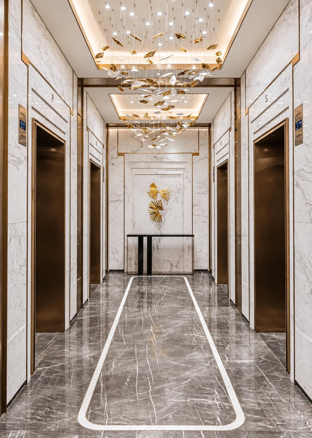 Grand entrance lobby at Lodha Aura, Wadala East