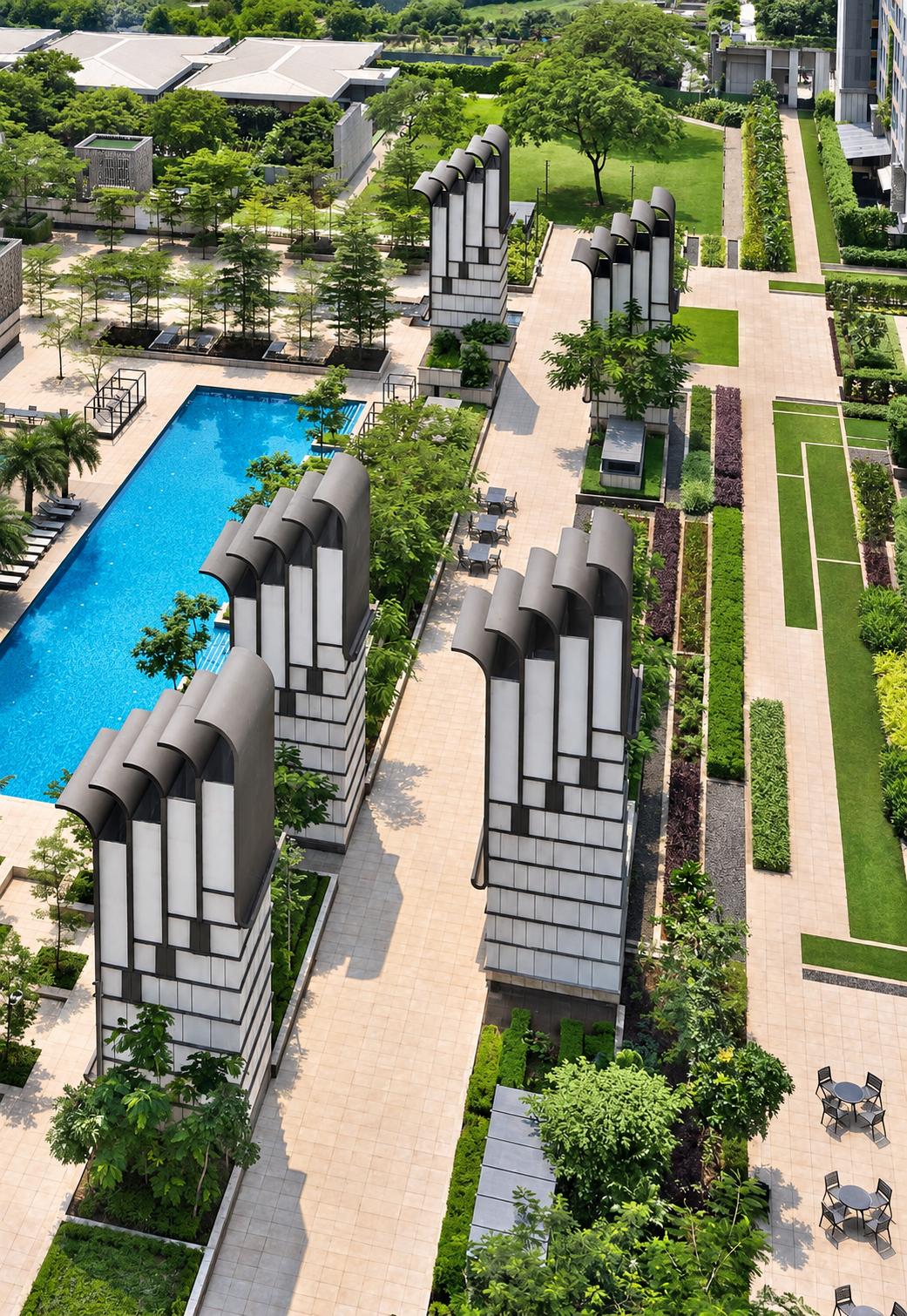 Swimming pool at Lodha Aura, Wadala East