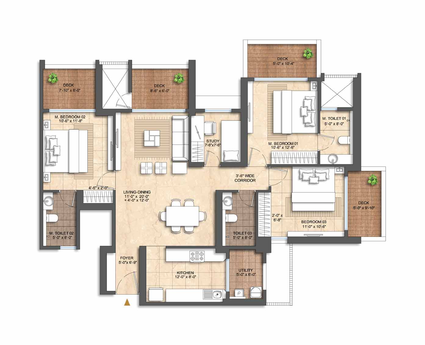 3.5BHK floor plan