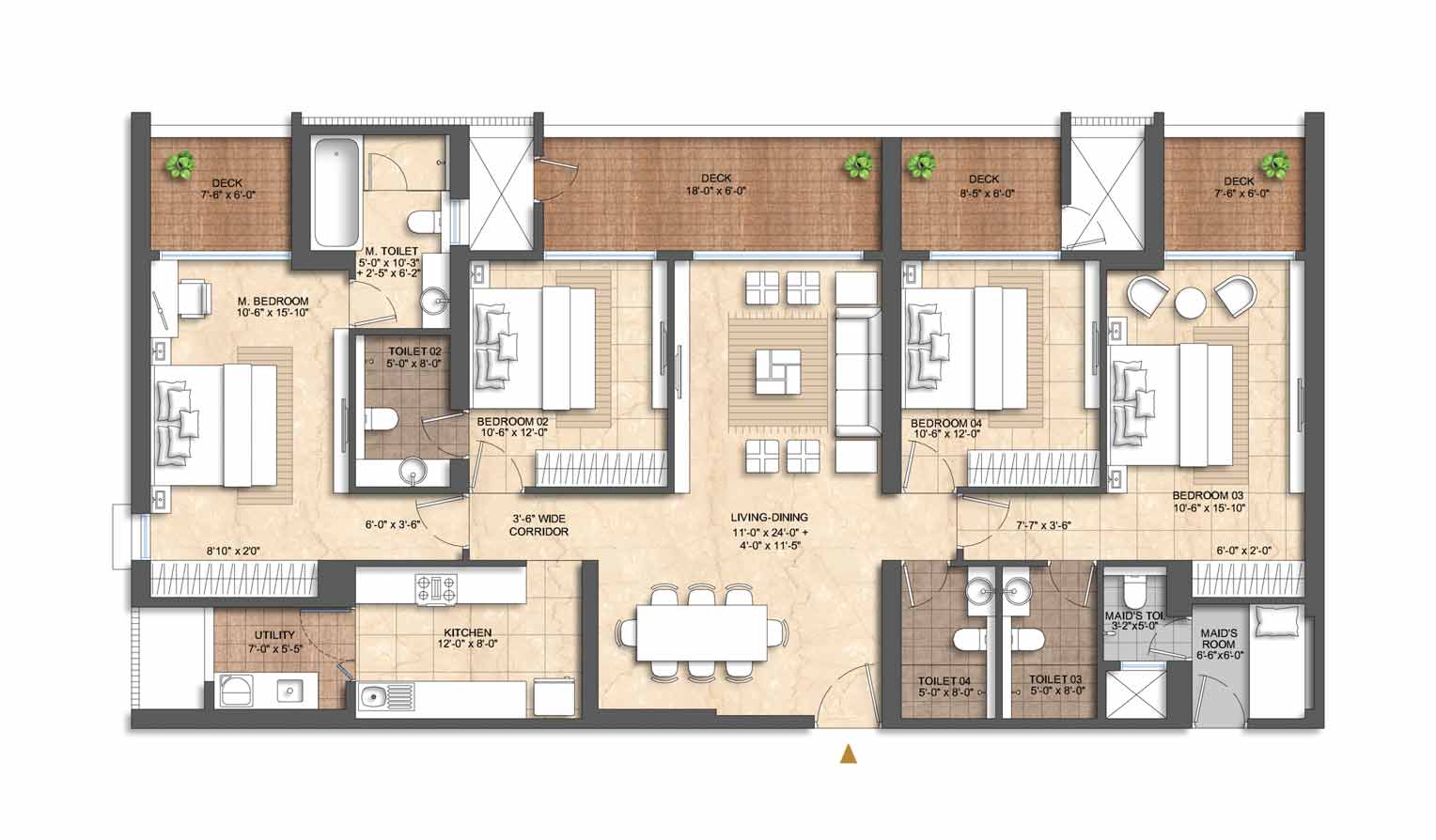 4BHK floor plan
