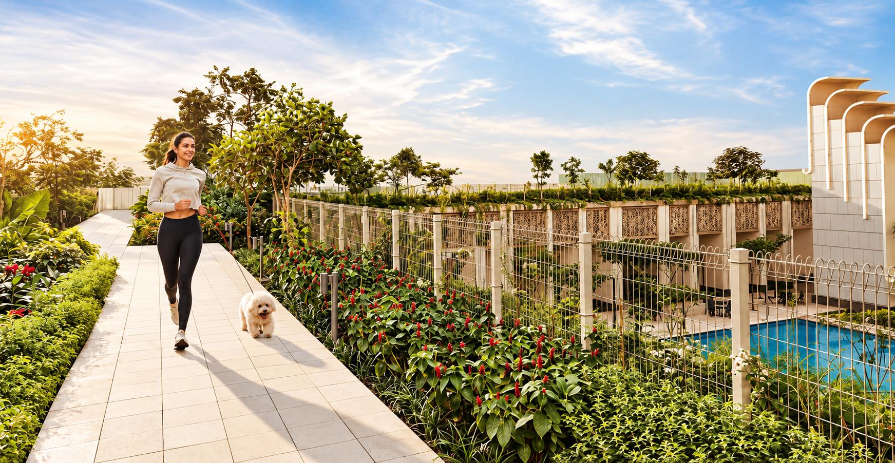 Jogging track at Lodha Aura, Wadala East