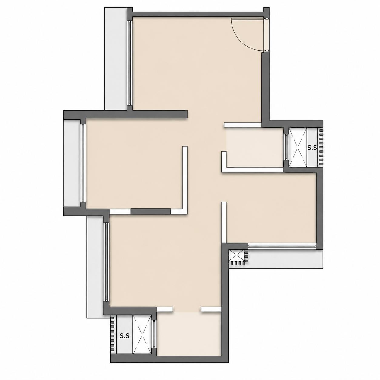 1.5 BHK floor plan