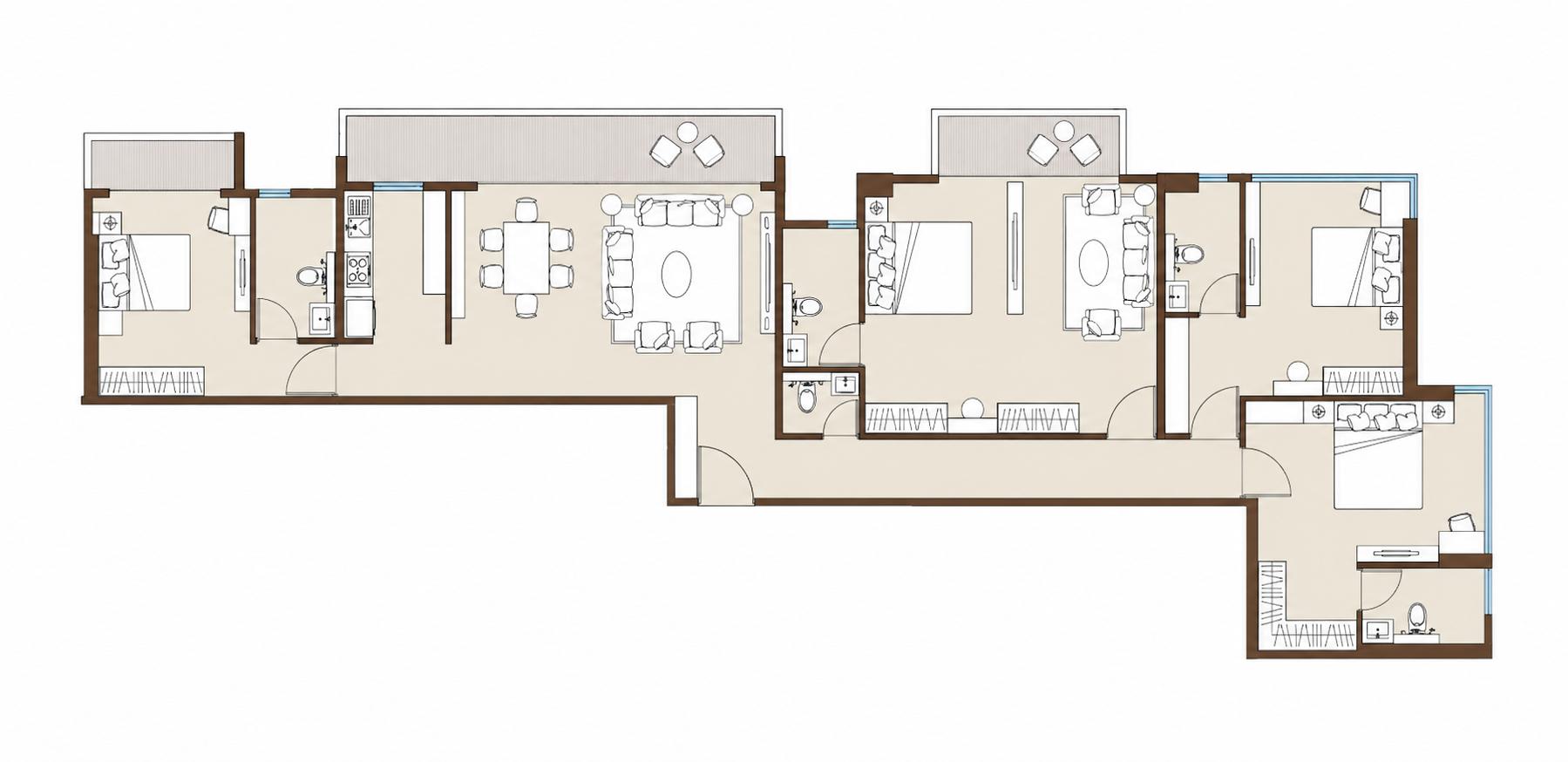 4 BHK Type1 floor plan