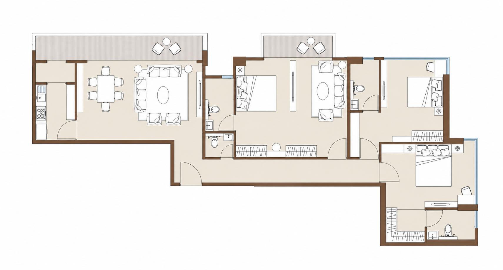 3 BHK floor plan