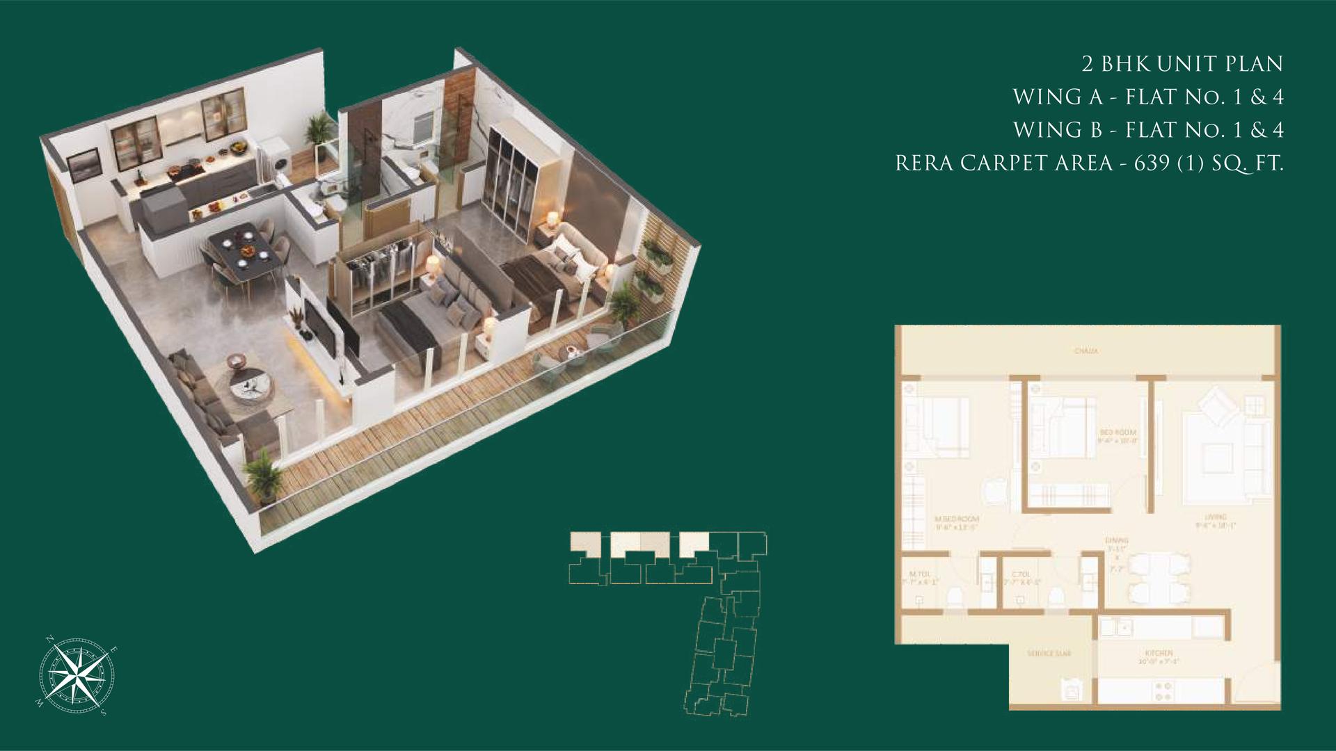 2 BHK Type3 floor plan