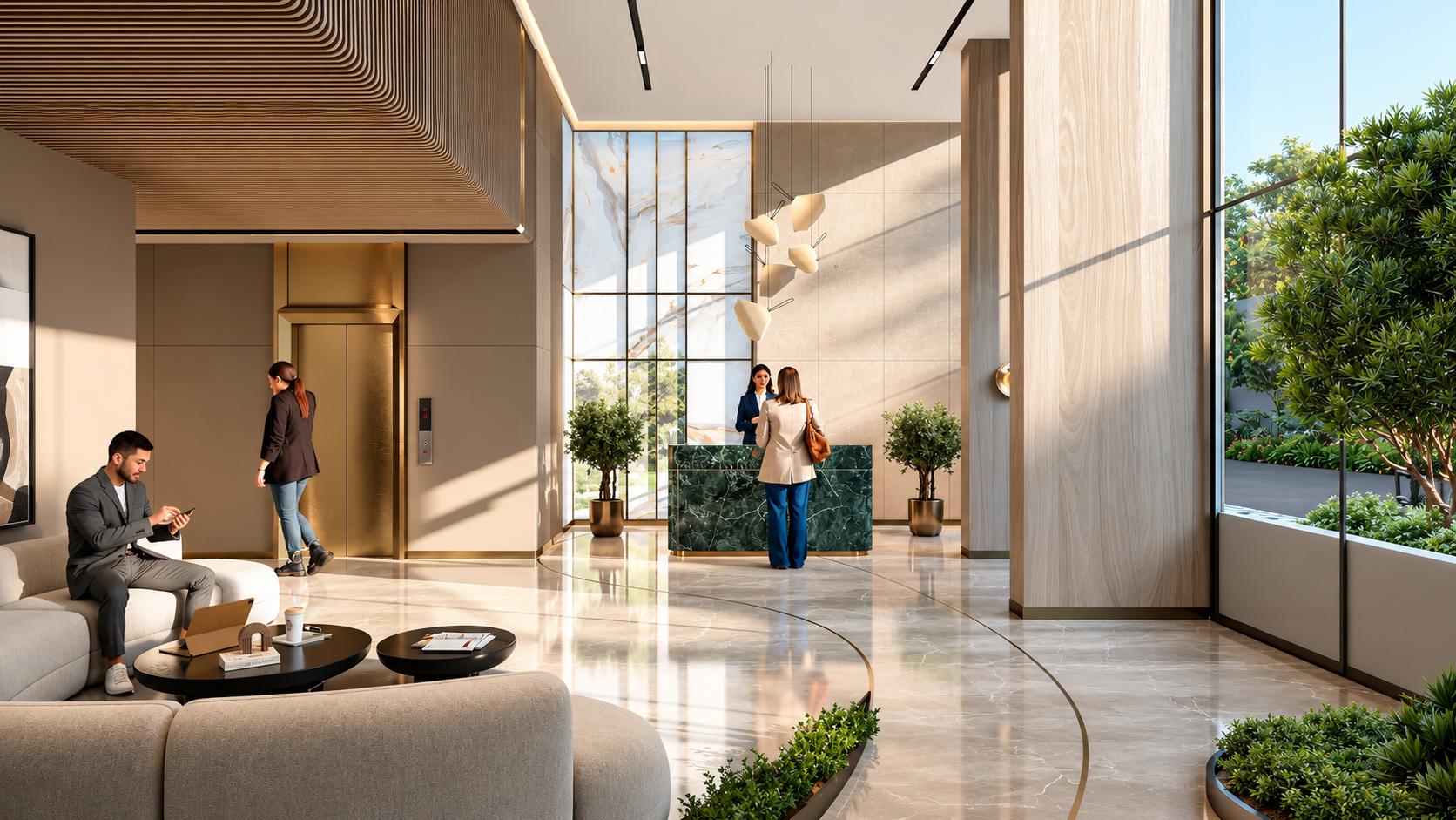 Grand entrance lobby at Roswalt Raya, Chembur East