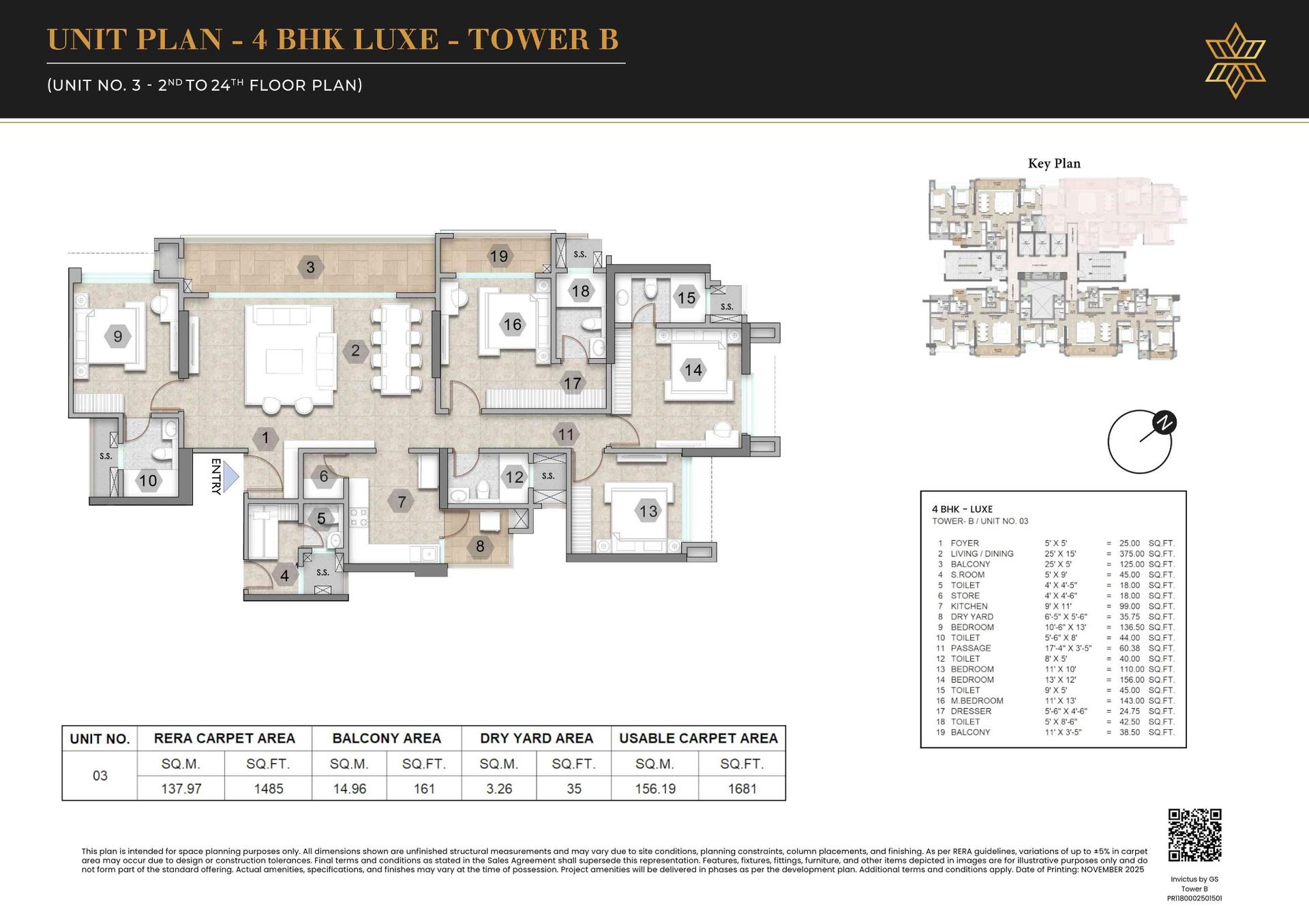 4BHK floor plan