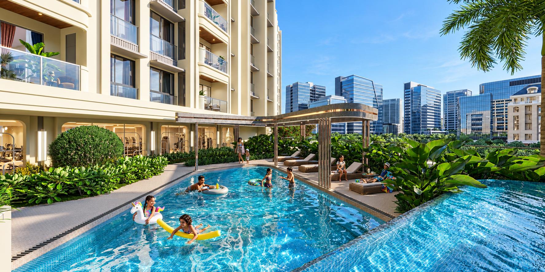 Swimming pool at Raymond  Invictus by GS - BKC, Bandra East