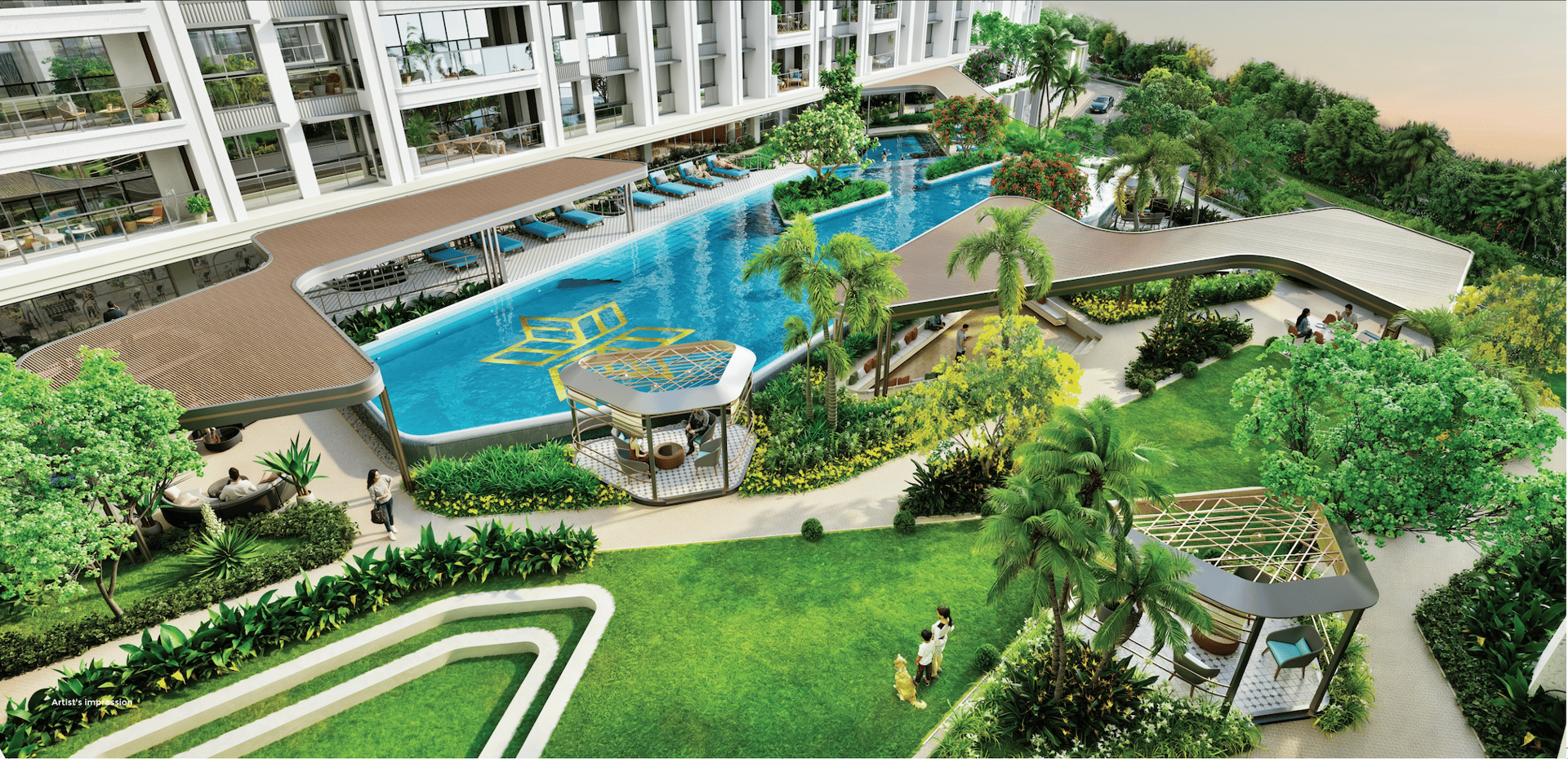 Landscaped gardens at Raymond  Invictus by GS - BKC, Bandra East