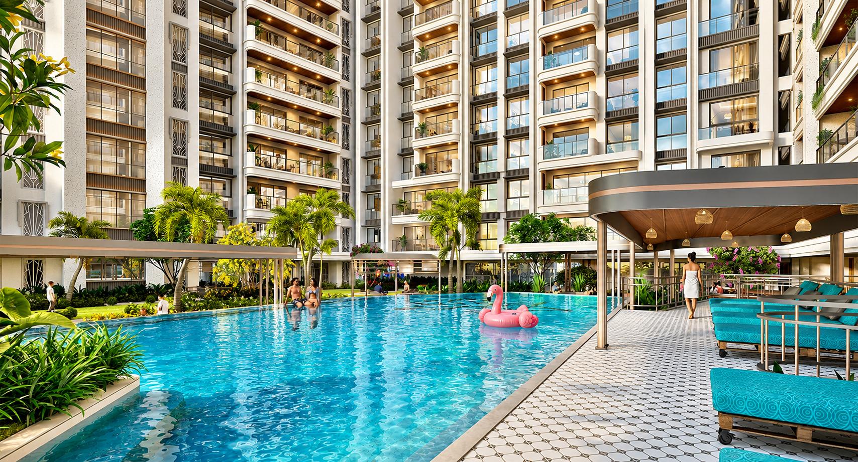 Swimming pool at Raymond  Invictus by GS - BKC, Bandra East