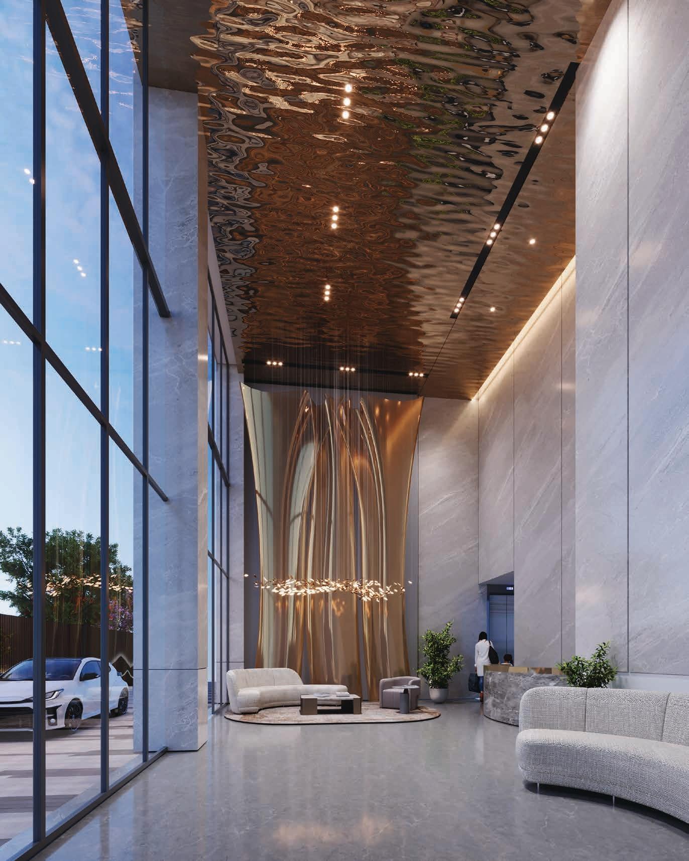 Grand entrance lobby at Aurum Seven, Malabar Hill