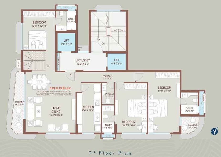 5 BHK DUPLEX floor plan