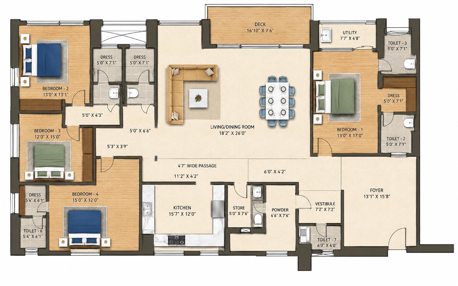 4BHK Premium floor plan