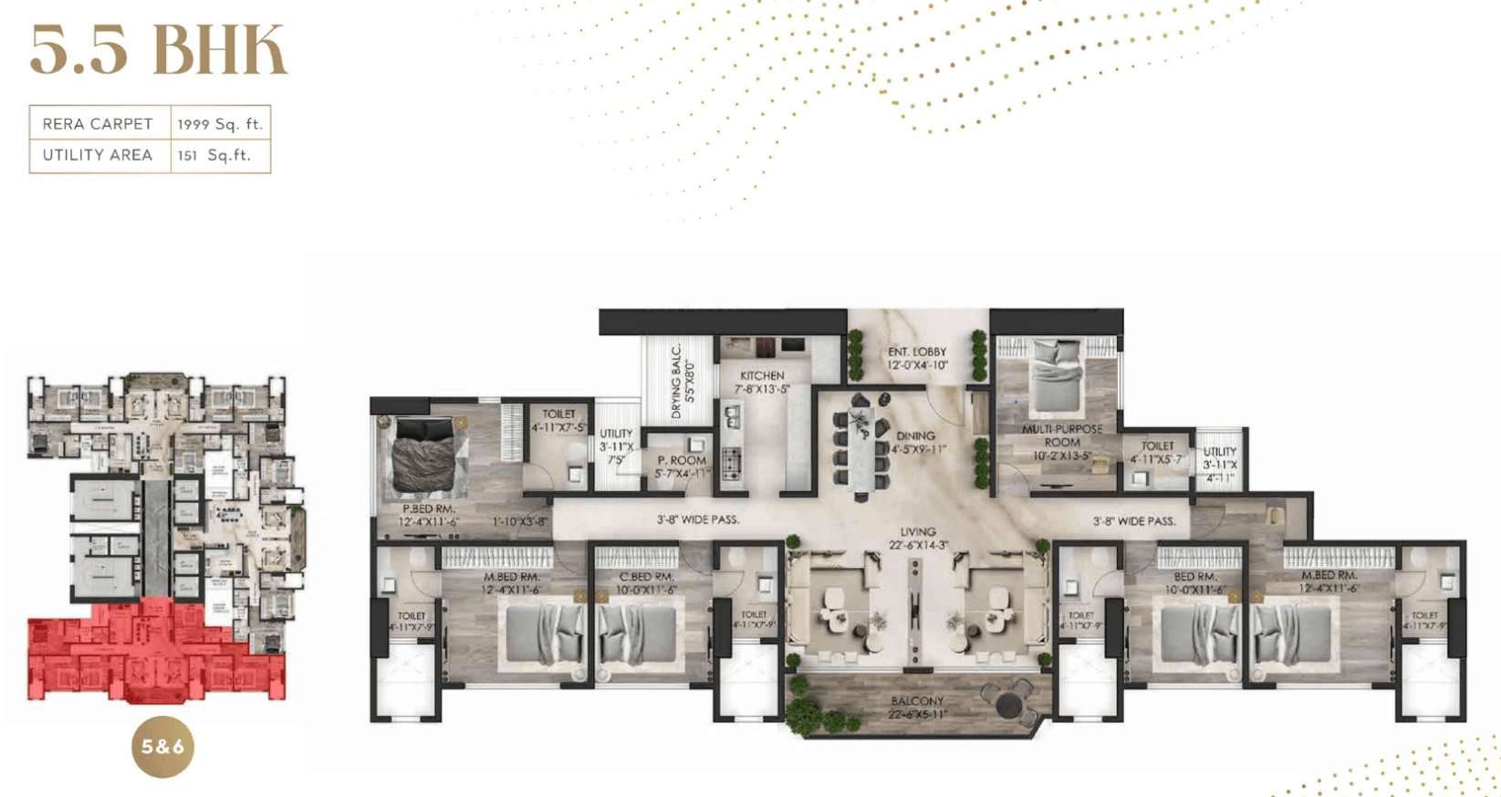 5.5 BHK floor plan