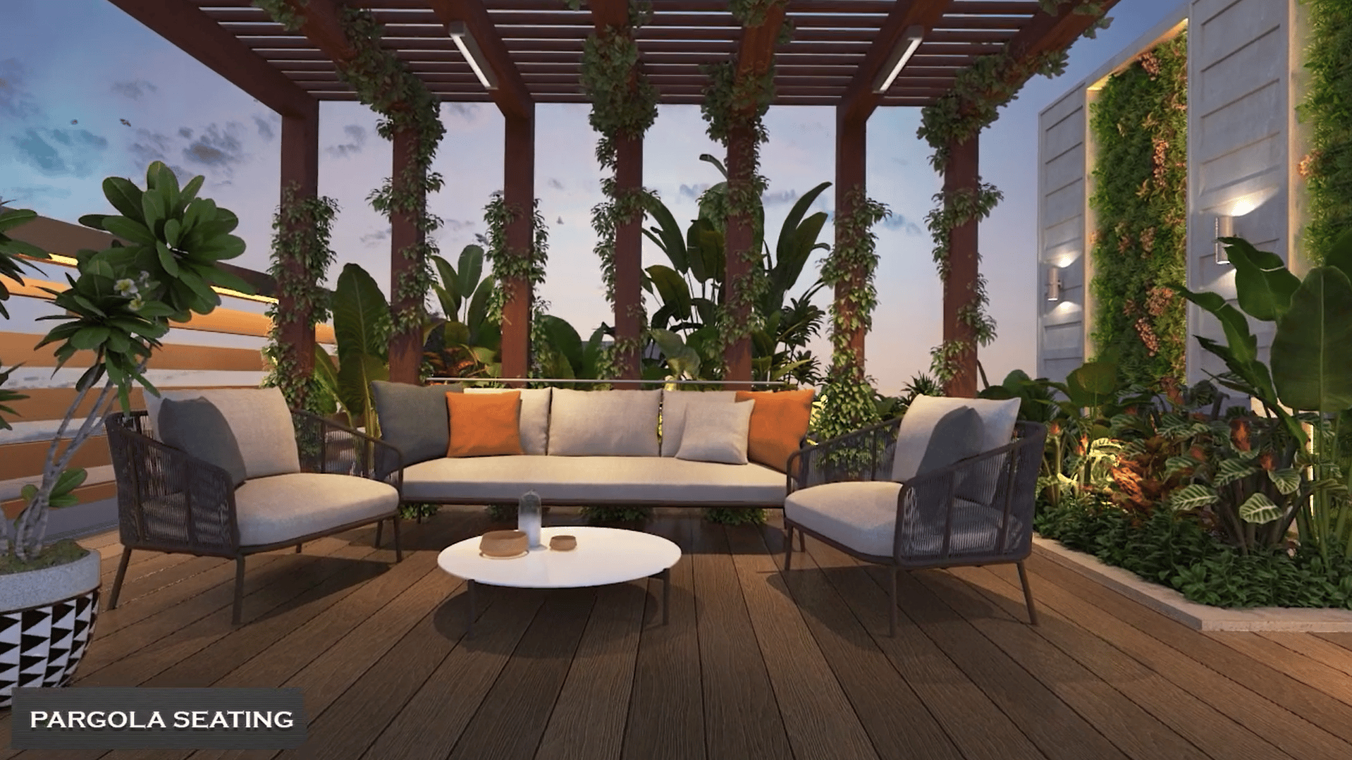 Rooftop terrace at PCPL Pearl Palace, Santacruz West