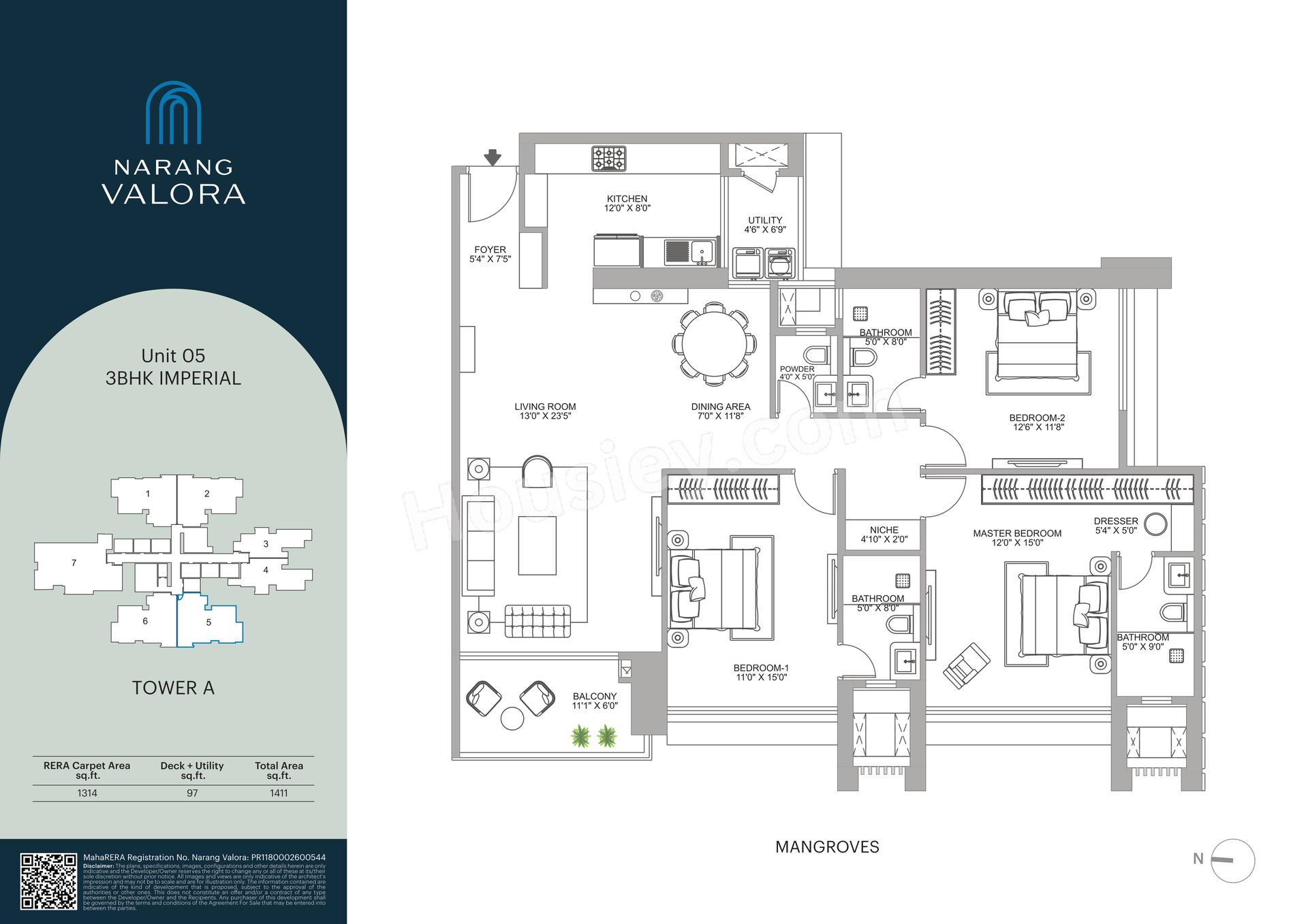 3BHK Type3 floor plan