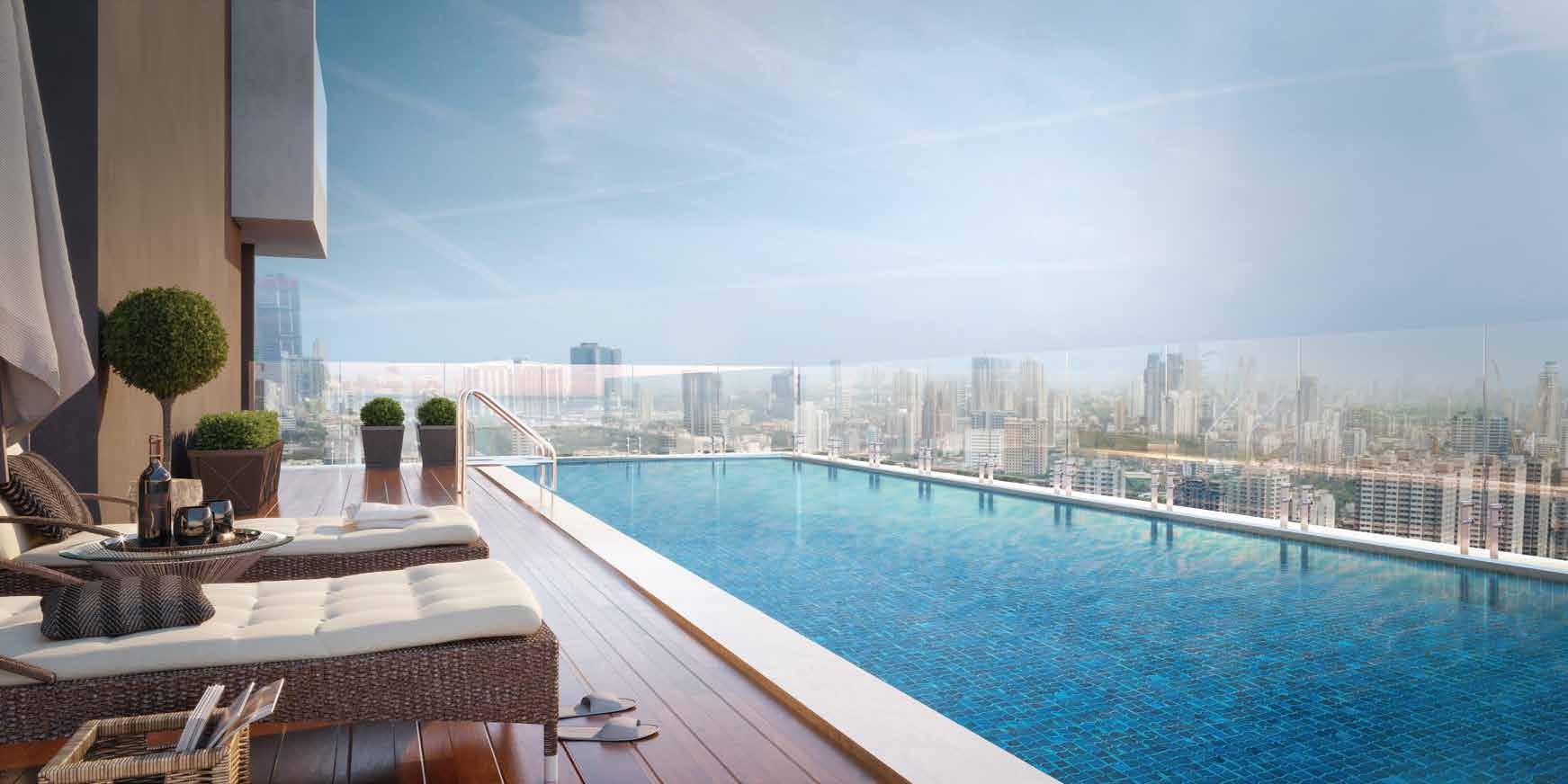 Swimming pool at Ruparel Westsky, Kandivali West