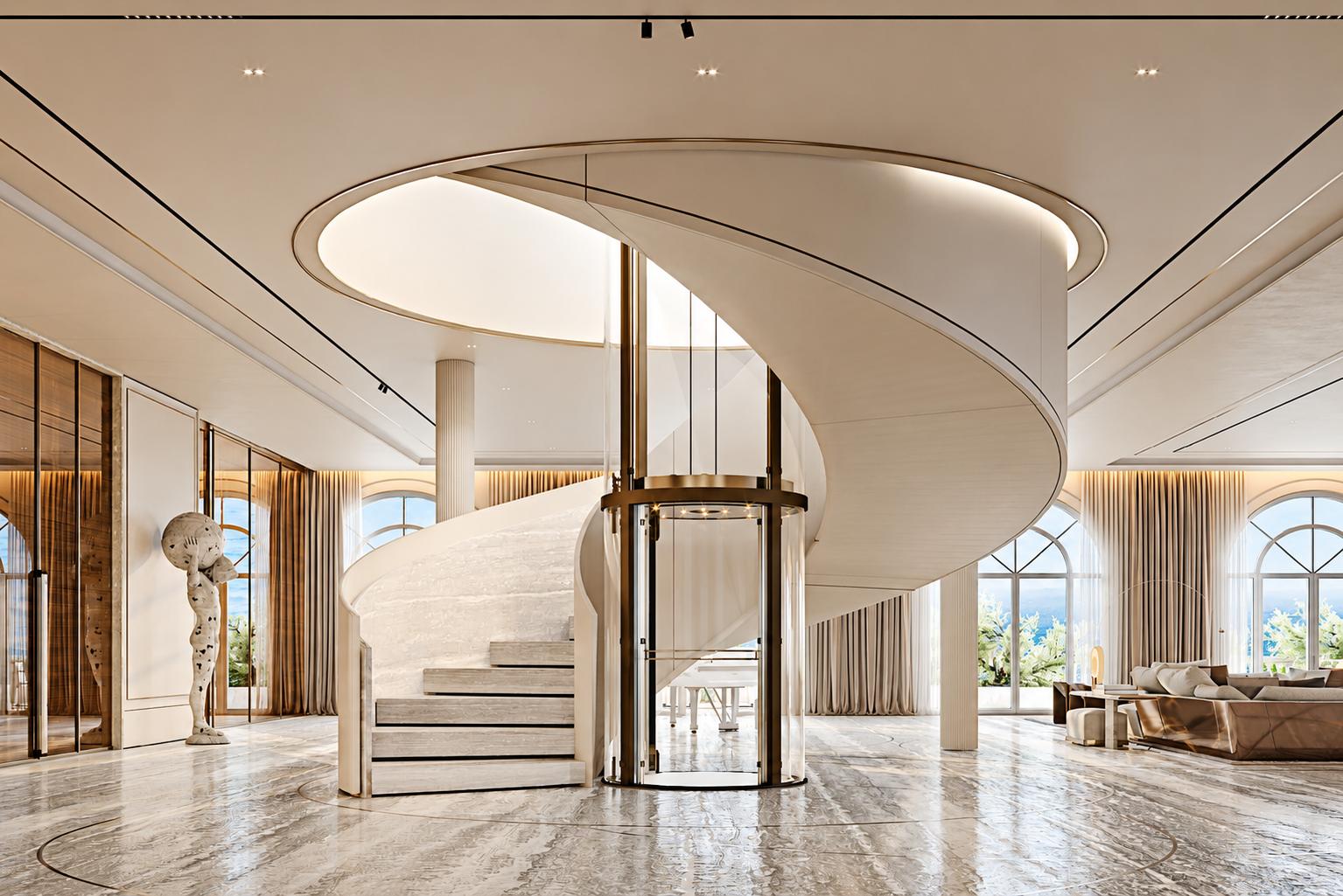 Grand entrance lobby at Lodha Aureus, Sewri