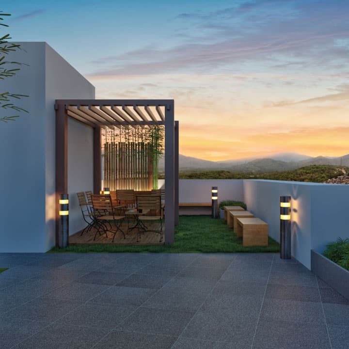 Rooftop terrace at Marathon NeoPark, Bhandup West
