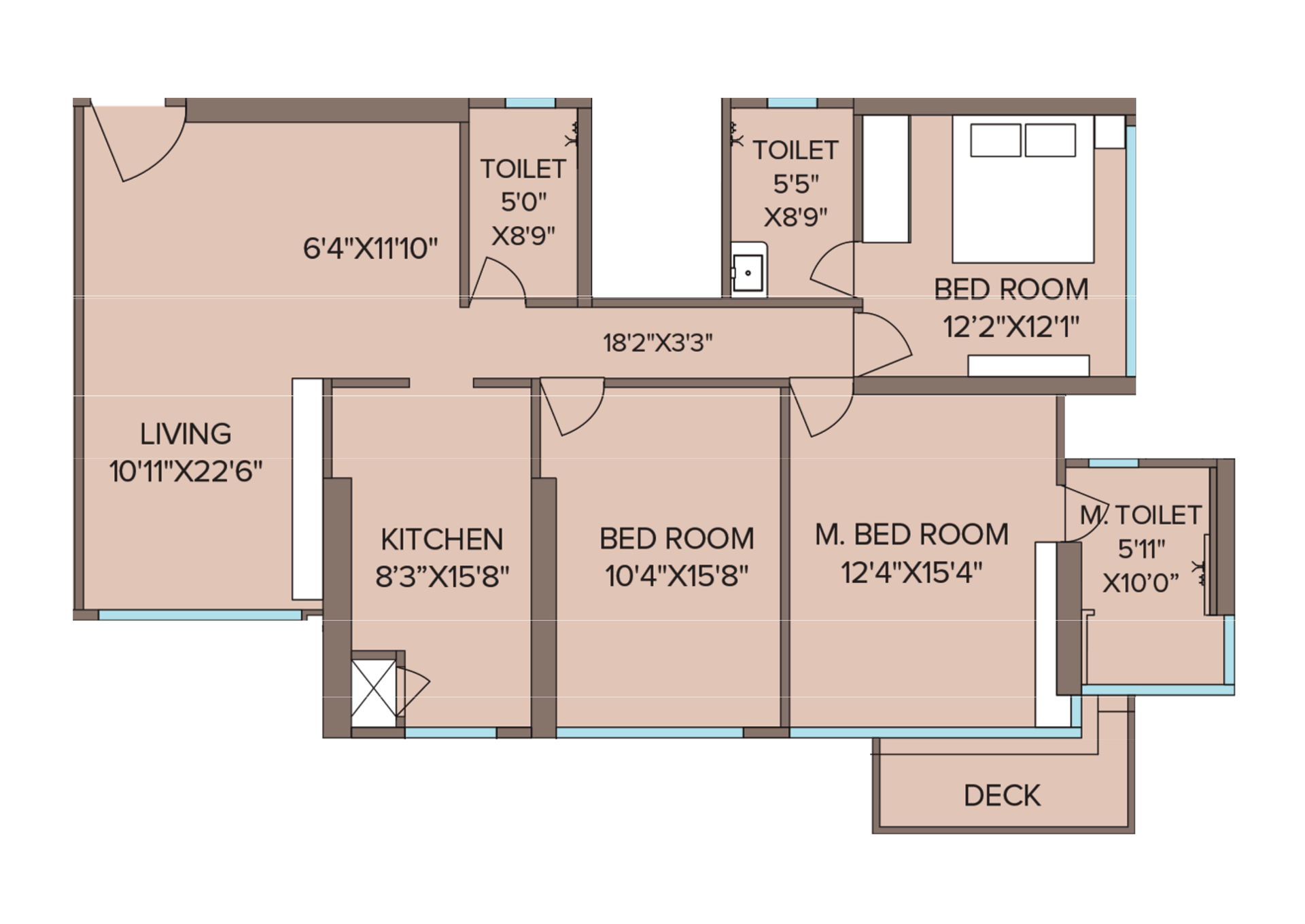 Titlis - 3 BHK floor plan