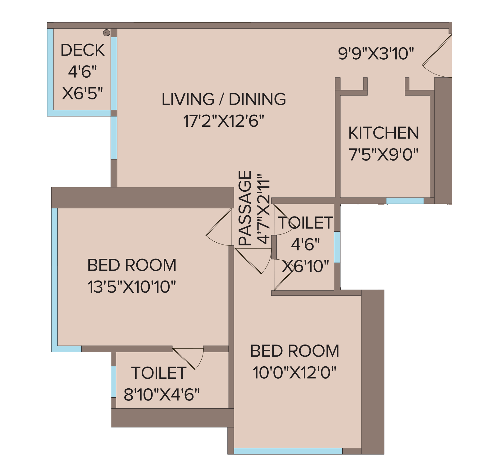 Zermatt - 2 BHK floor plan