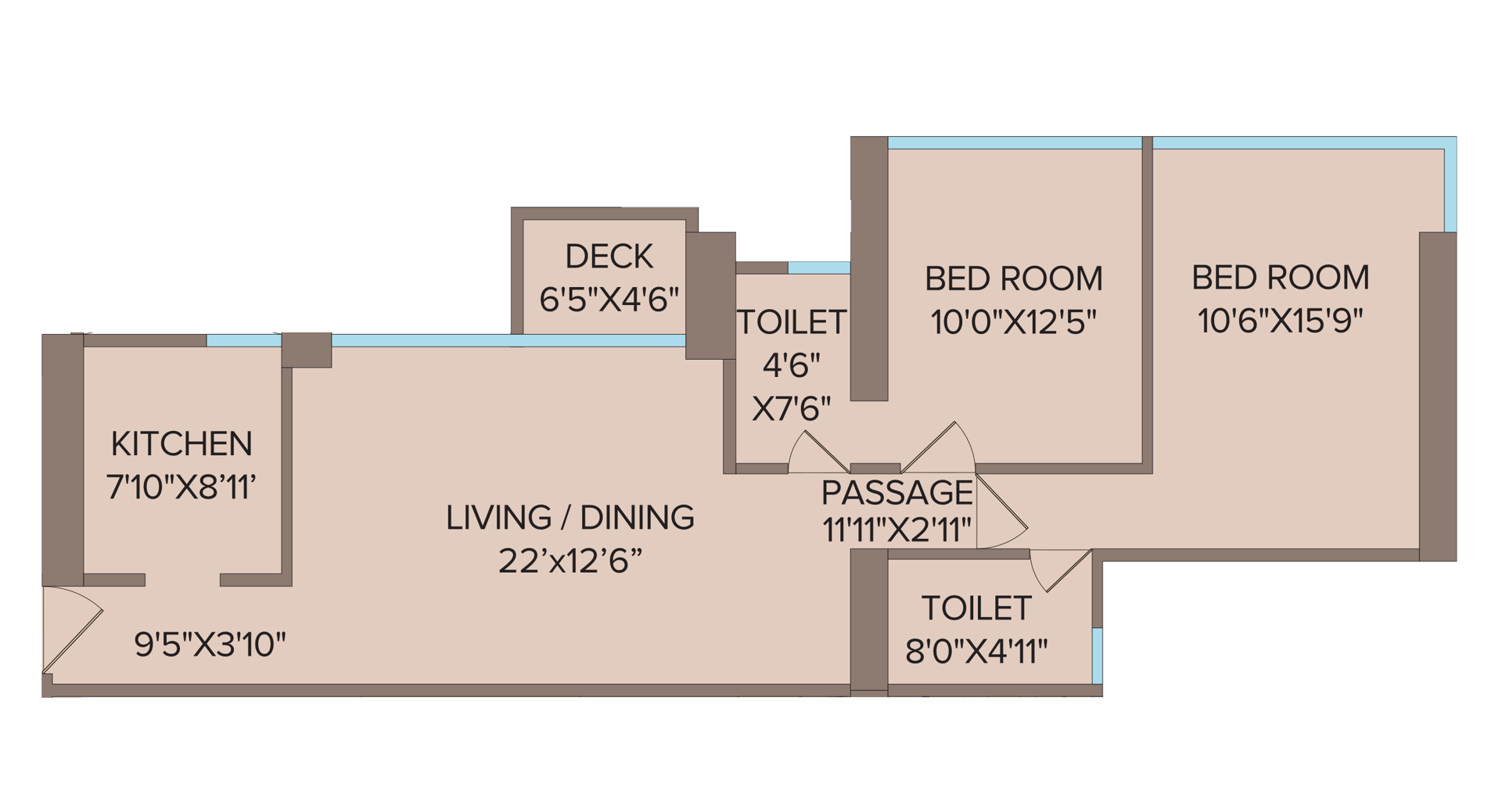 Zermatt - 2 BHK floor plan