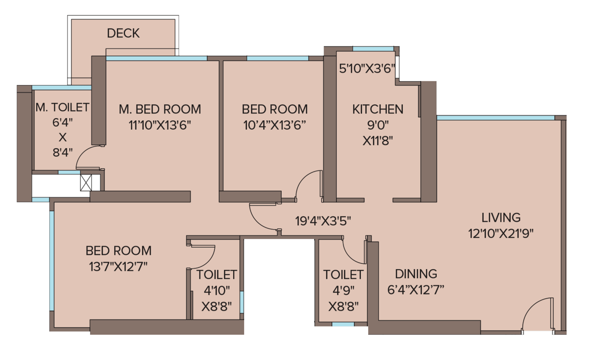 Pilatus - 3 BHK floor plan