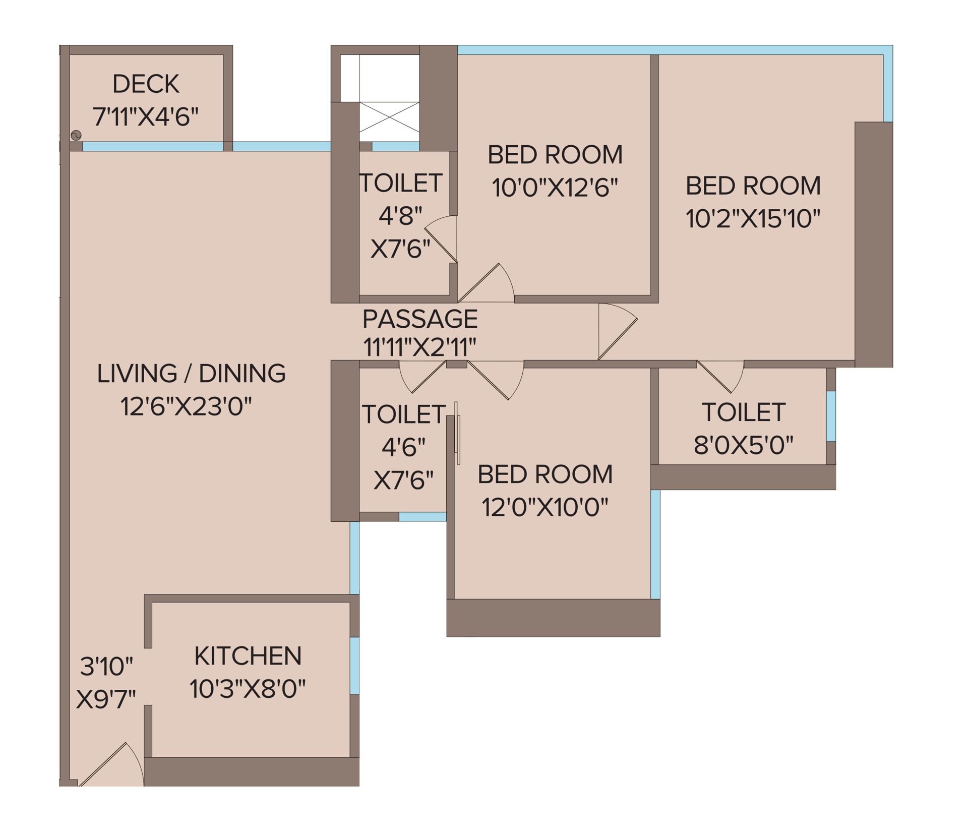 Zermatt - 3 BHK floor plan