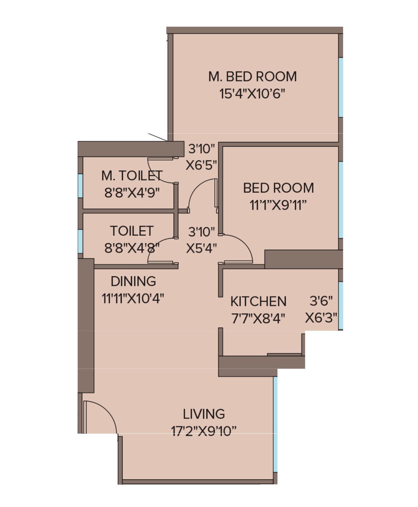 Pilatus - 2 BHK floor plan