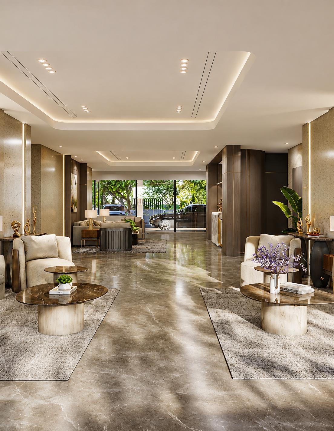 Grand entrance lobby at Kalpataru Amare, Juhu