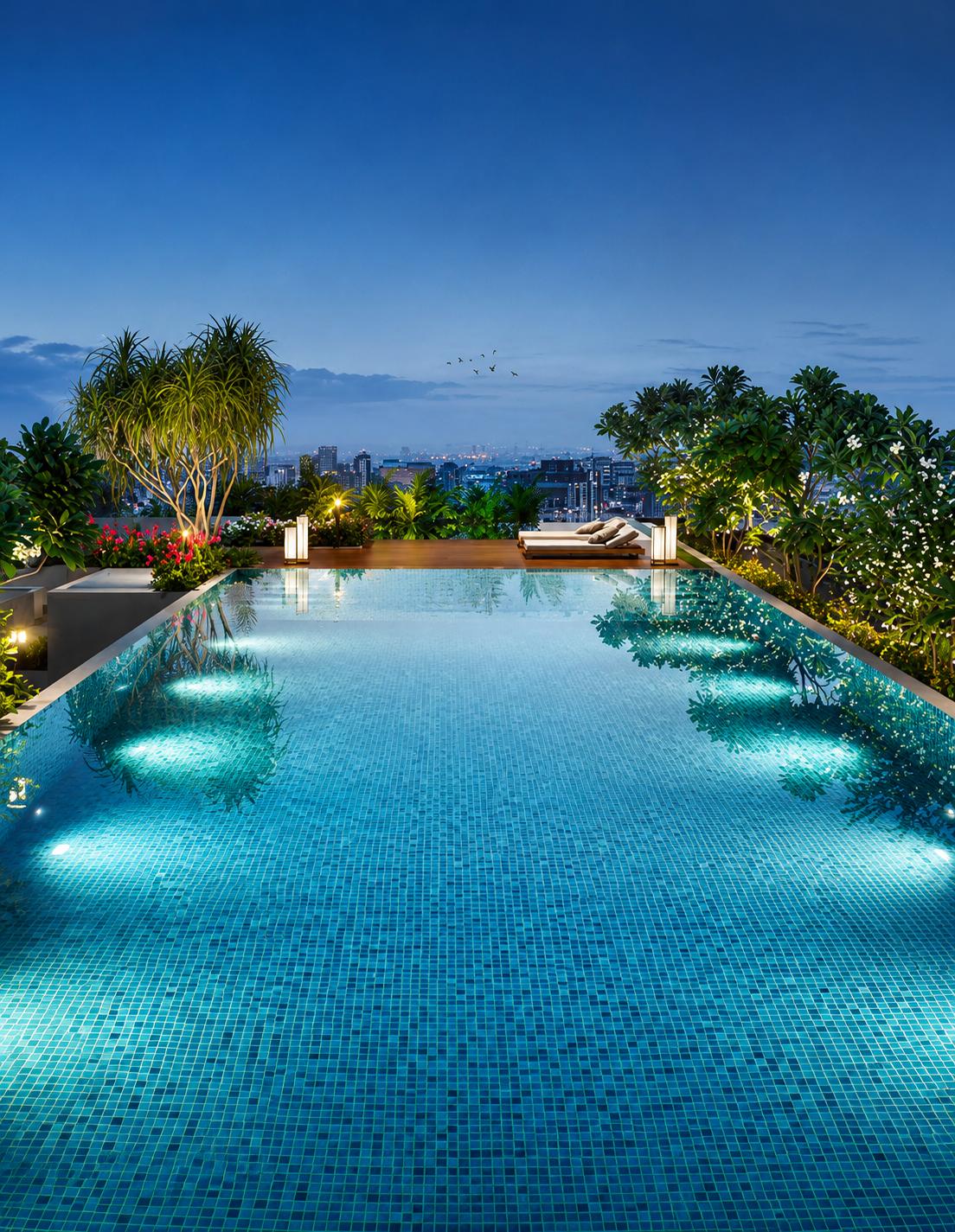 Swimming pool at Kalpataru Amare, Juhu