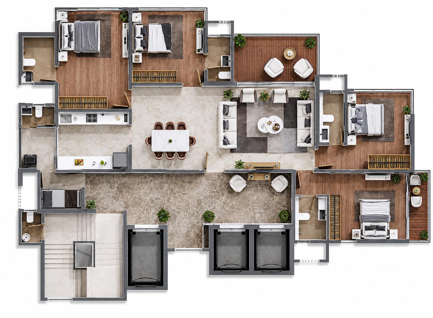4BHK floor plan