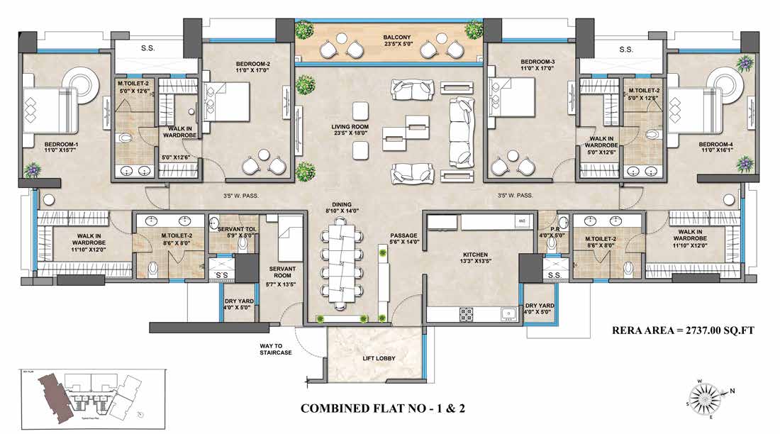 4 BHK Type3 - JODI floor plan