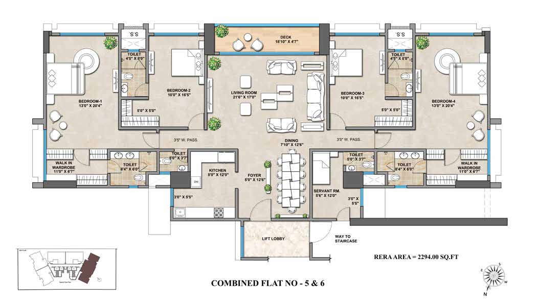 4 BHK Type1 - JODI floor plan
