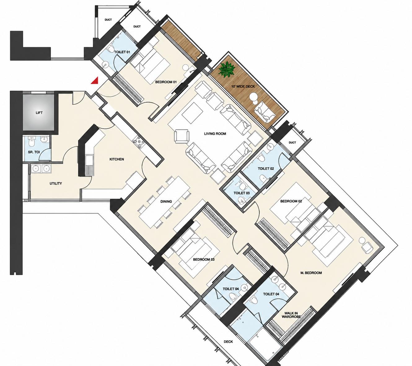 4BHK SIgnature floor plan