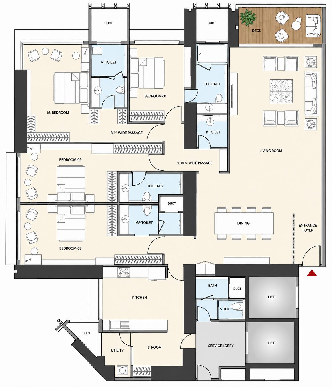 4BHK Ultra Luxury floor plan