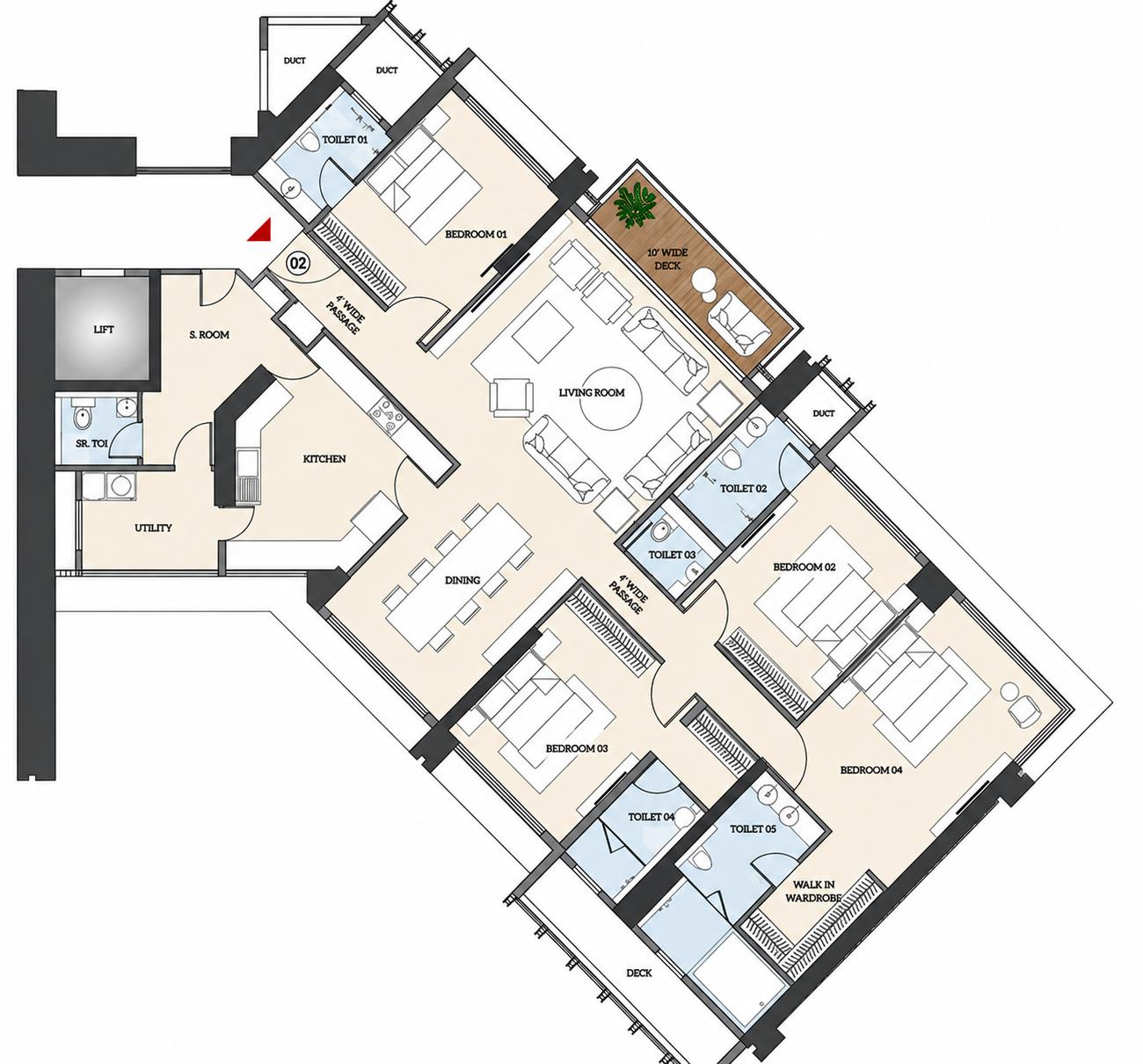 4BHK Premium floor plan