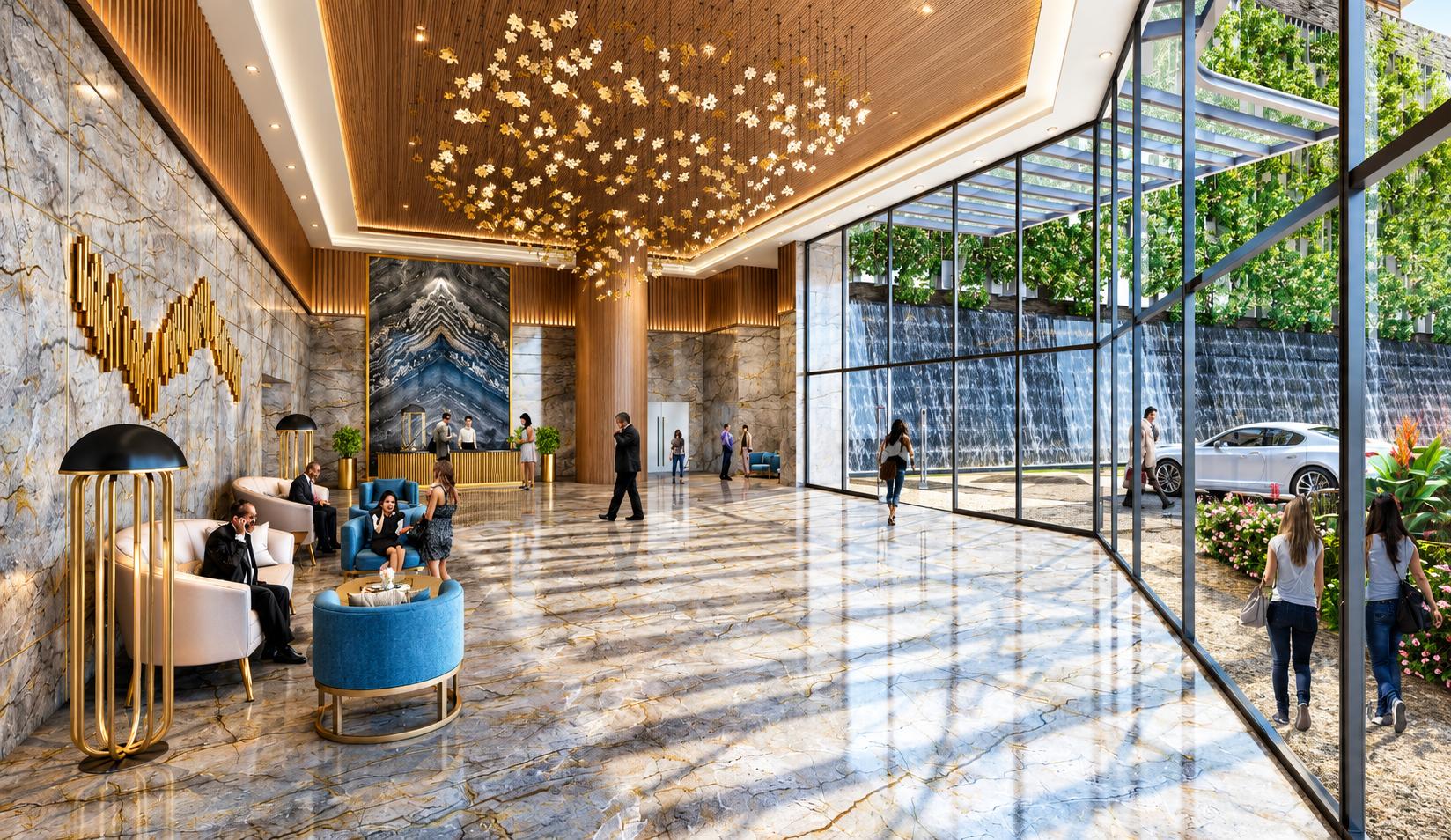Grand entrance lobby at 25 South, Dadar