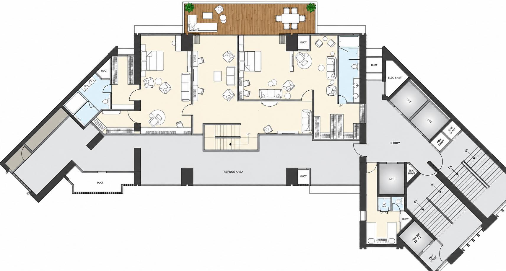 6BHK (Duplex) floor plan