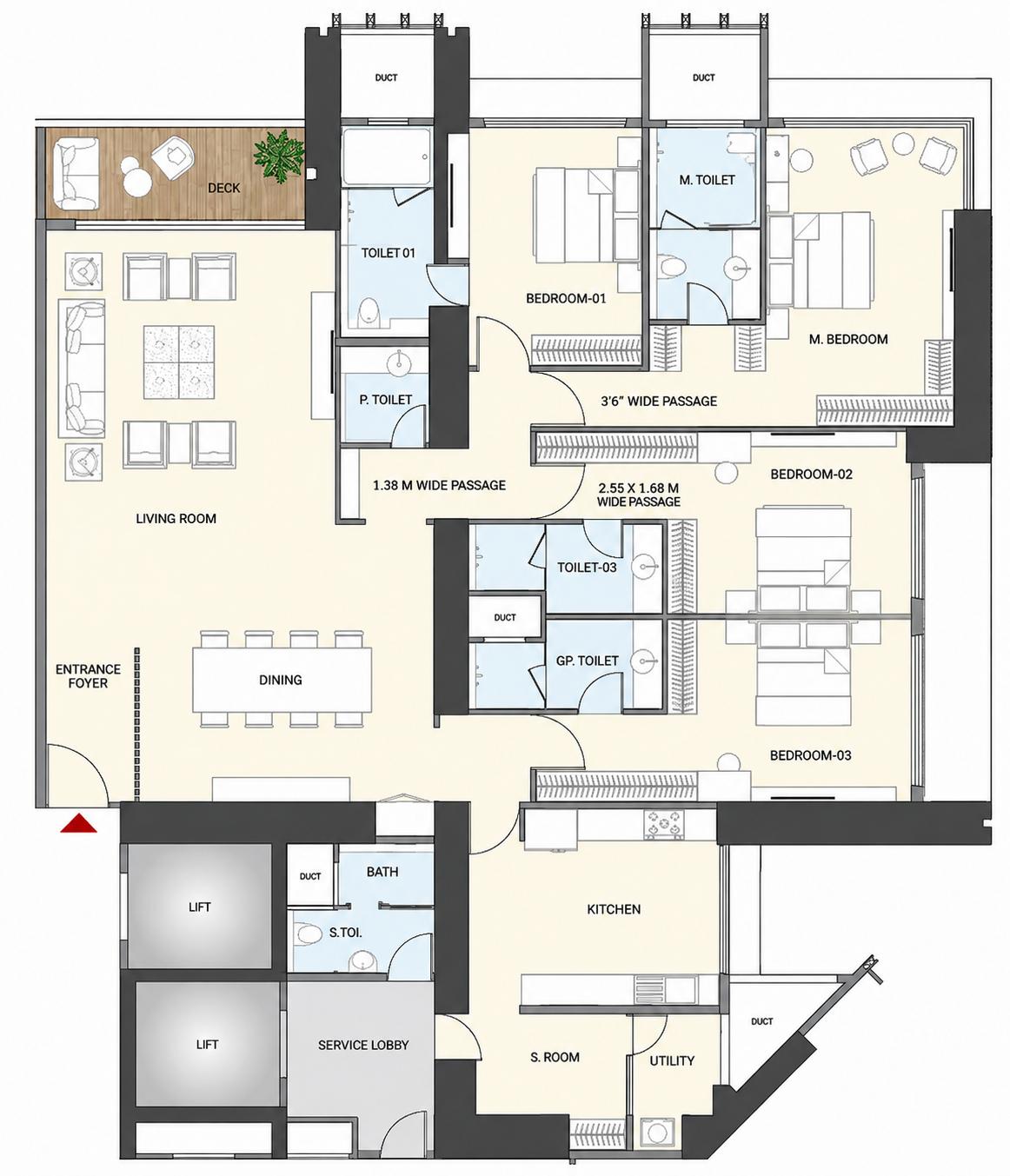 4BHK Majestic floor plan