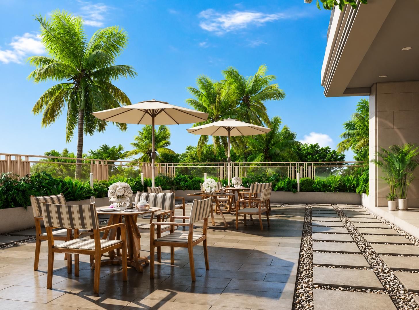 Rooftop terrace at Lotus Varun, Bandra West