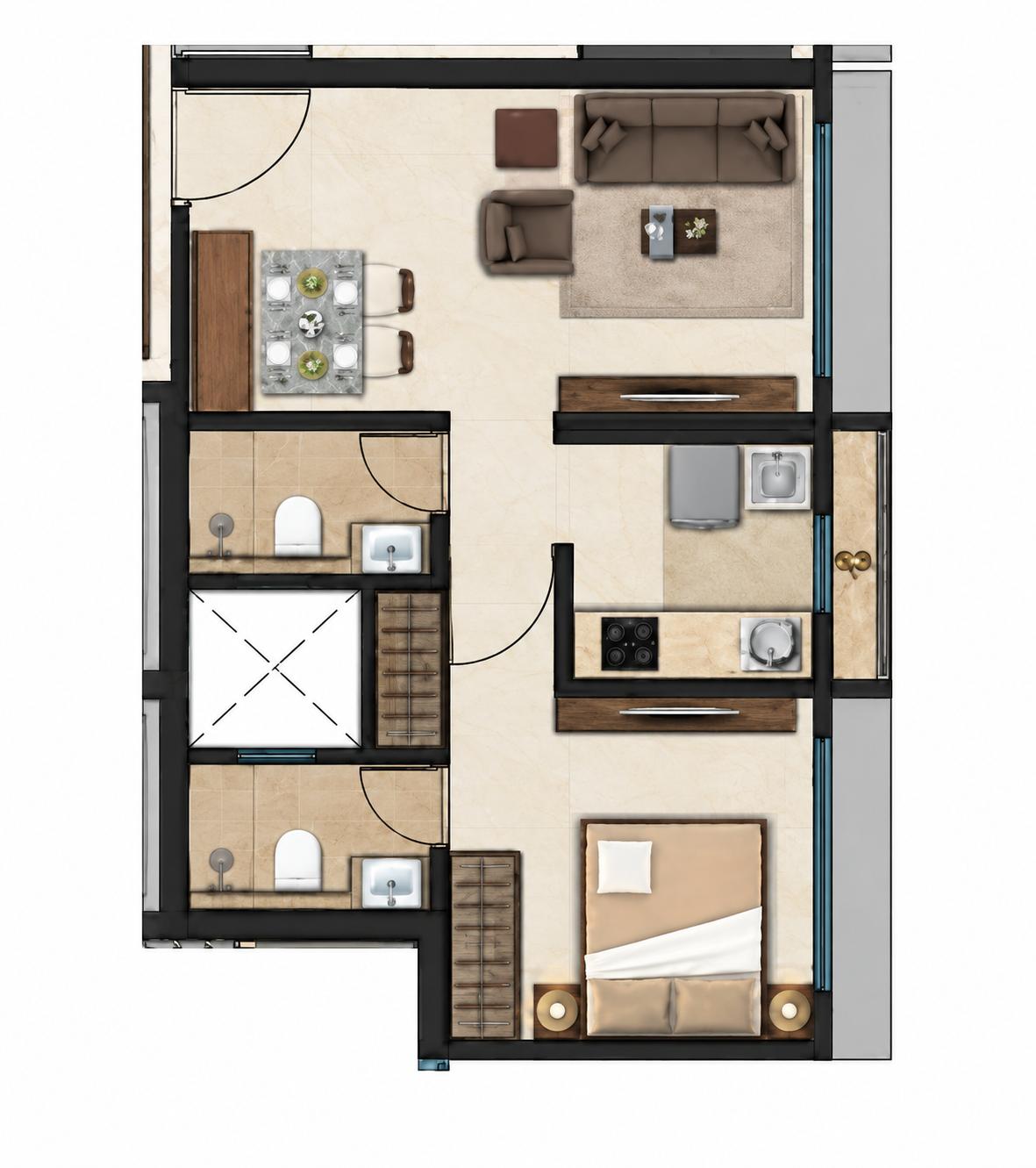 1 BHK Type4 floor plan