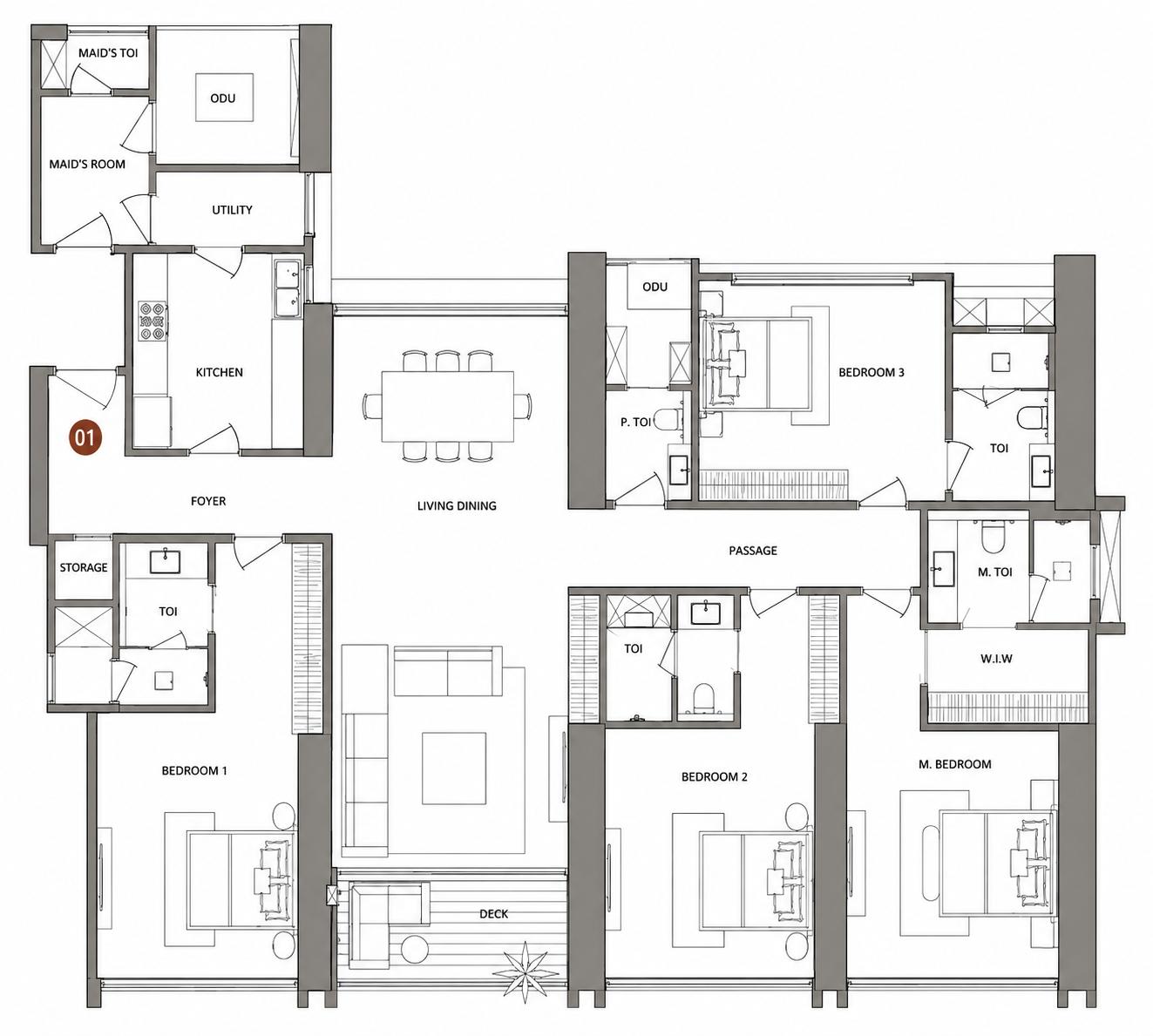 4BHK floor plan