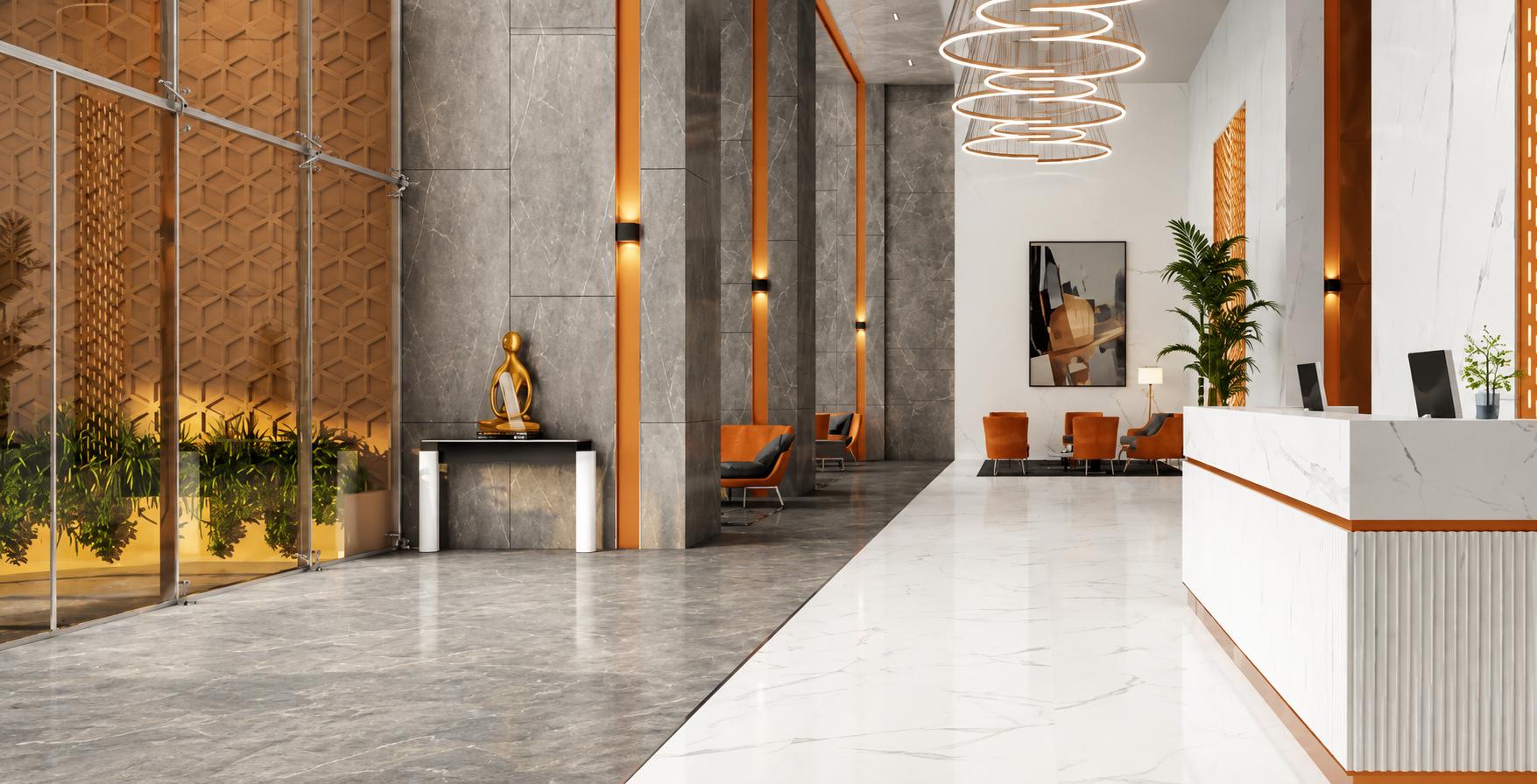 Grand entrance lobby at K.Raheja Modern Vivarea, Mahalakshmi
