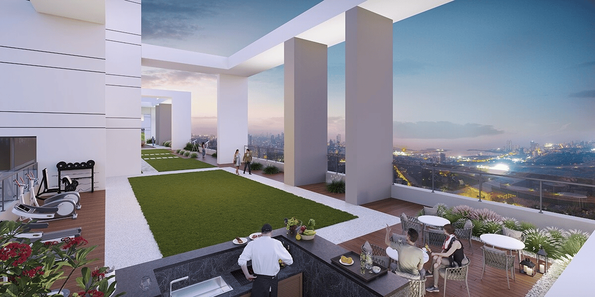 Rooftop terrace at K.Raheja Modern Vivarea, Mahalakshmi