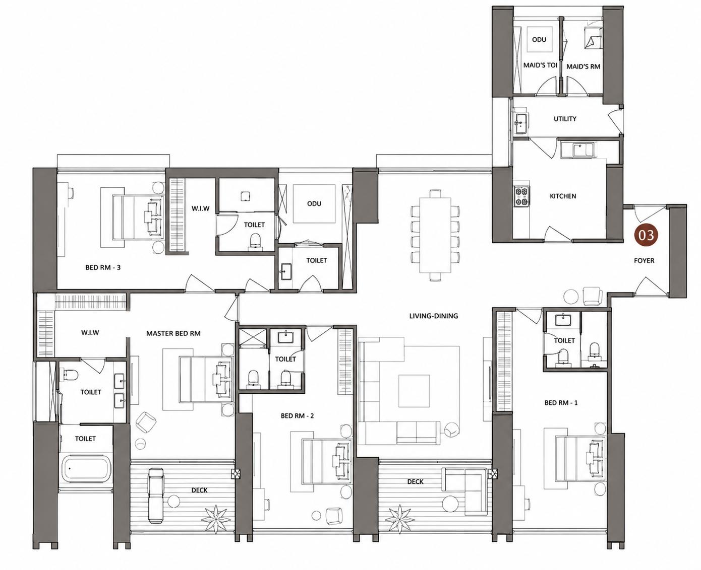 4BHK Premium floor plan